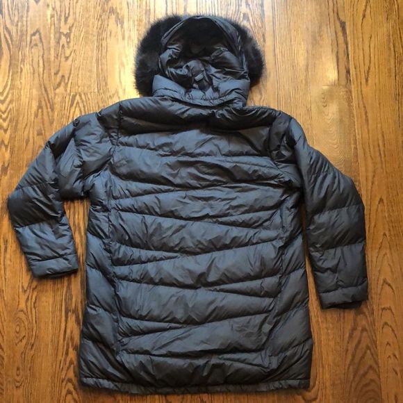 COLUMBIA Grey Quilted Puffer Hooded Coat with Removable Faux Fur Trim Size 1XL - Picture 5 of 13